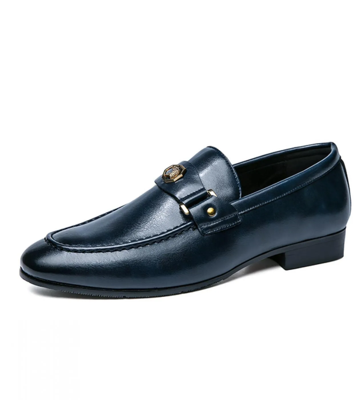 Mocassini da uomo Blu Marrone Decorazione in metallo Fashion Business Classic Slip On Uomo Scarpe eleganti da uomo con spedizion