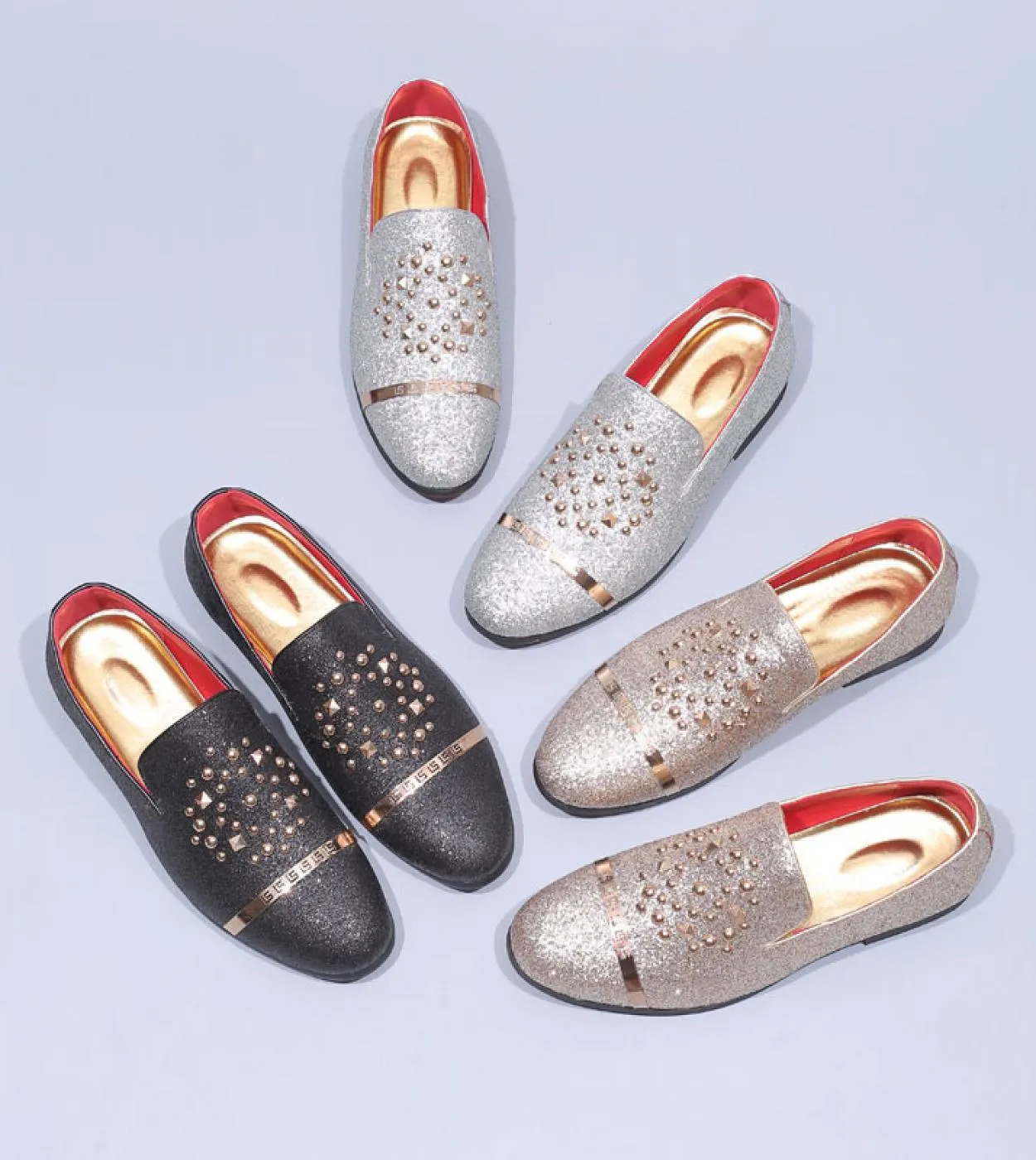 Mocassini glitter moda italiana uomo nuovo arrivo coiffeur abito da sposa scarpe formali uomo scarpe da festa eleganti uomo clas