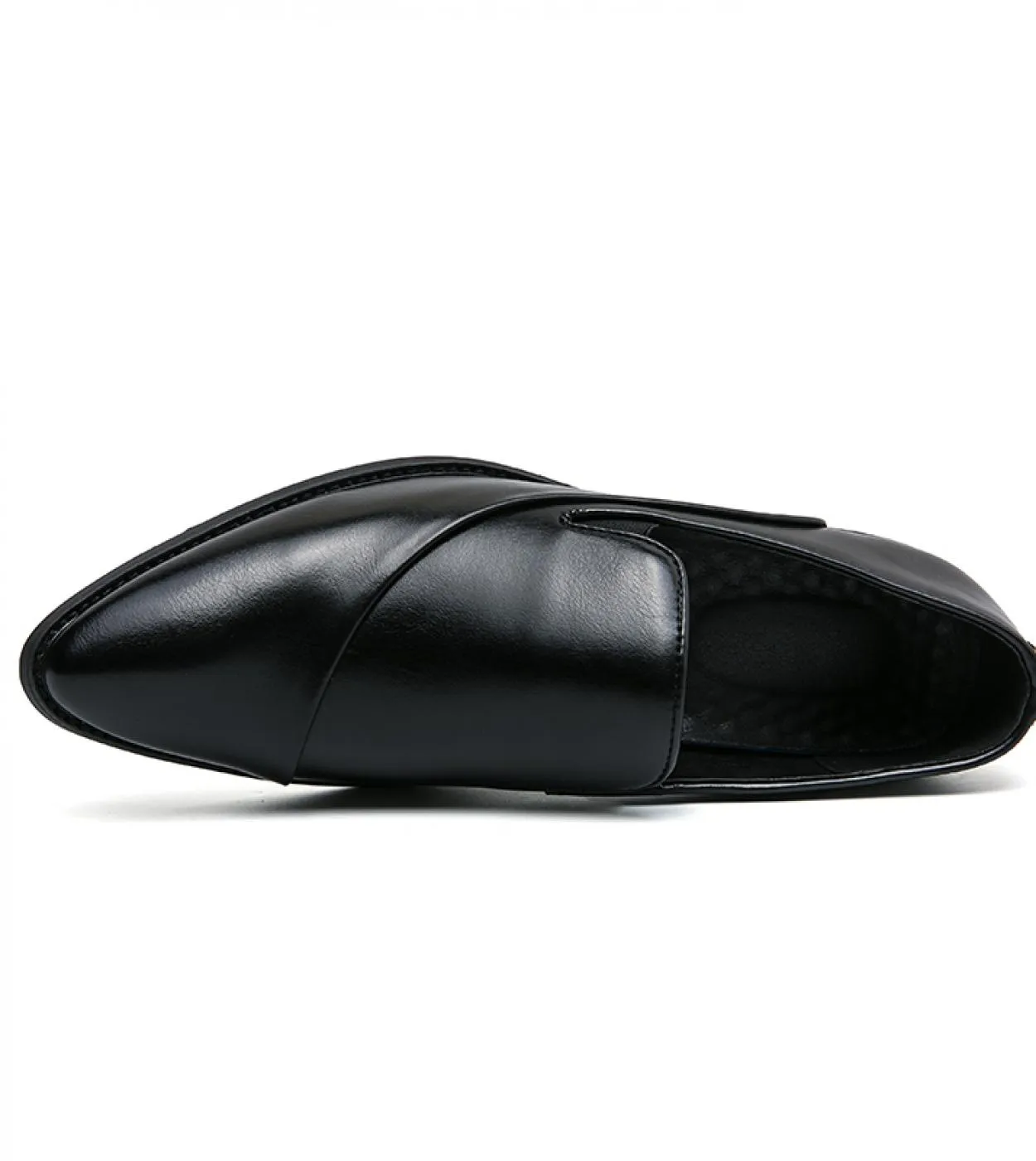Mocassini Scarpe da uomo Pu Tinta unita Punta a punta Tacco basso Moda Lavoro quotidiano Casual Personalità Piega Abito classico