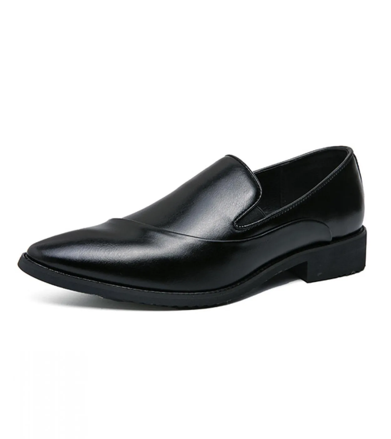 Mocassini Scarpe da uomo Pu Tinta unita Punta a punta Tacco basso Moda Lavoro quotidiano Casual Personalità Piega Abito classico