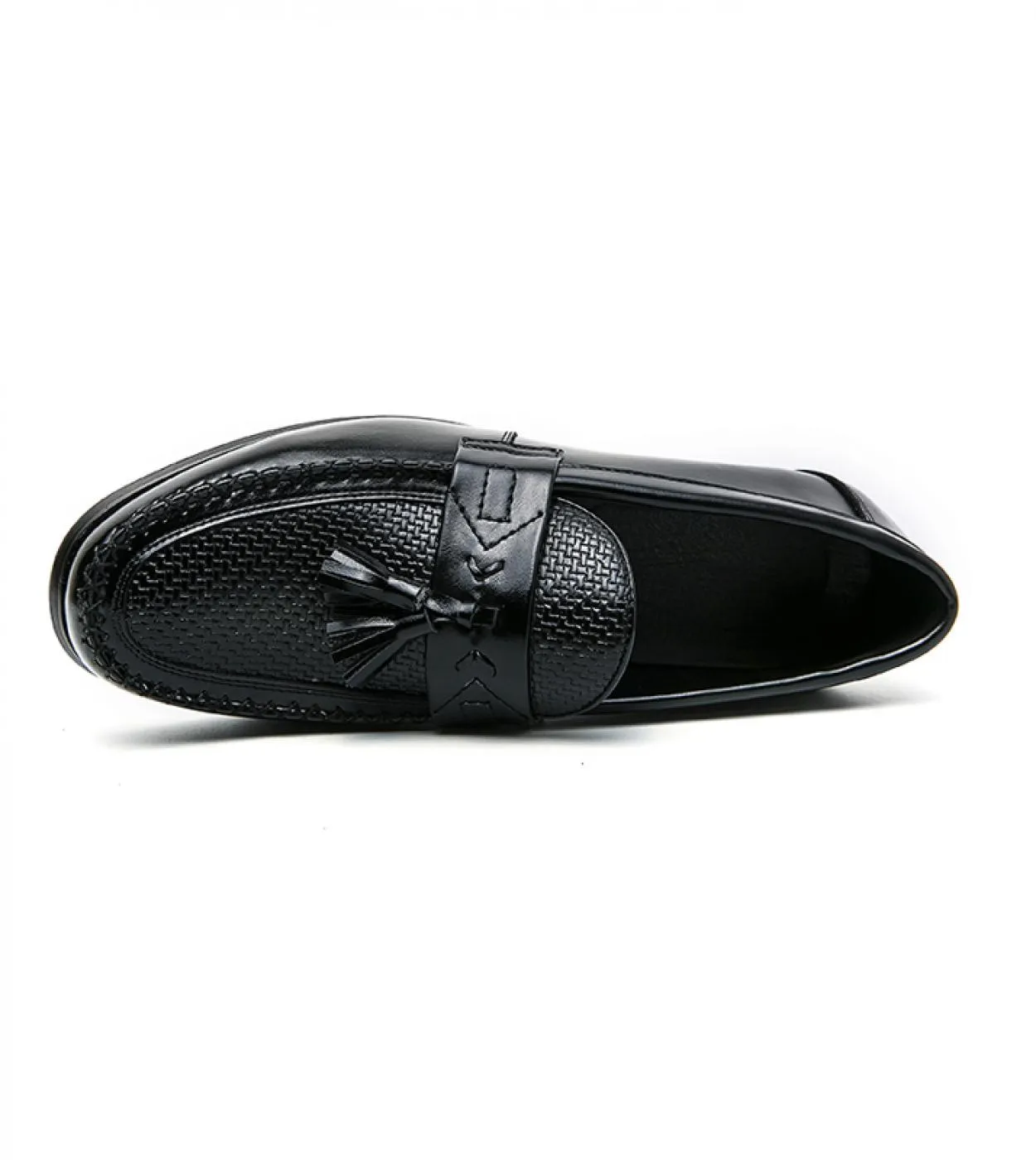 Mocassini Scarpe da uomo Tinta unita Pu Punta quadrata Motivo intrecciato Cucito a mano Moda Business Casual Party Scarpe elegan