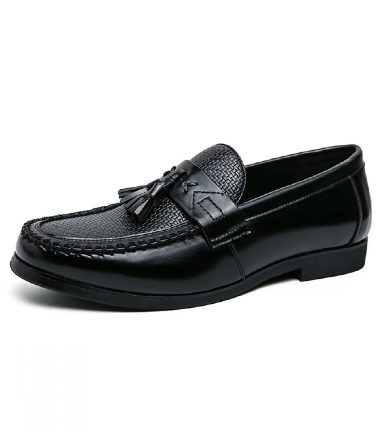 Mocassini Scarpe da uomo Tinta unita Pu Punta quadrata Motivo intrecciato Cucito a mano Moda Business Casual Party Scarpe elegan