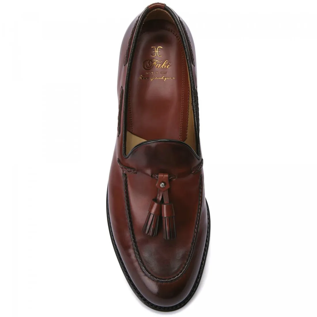 Mocassino Fabi Martin Flex Goodyear mattone con nappine