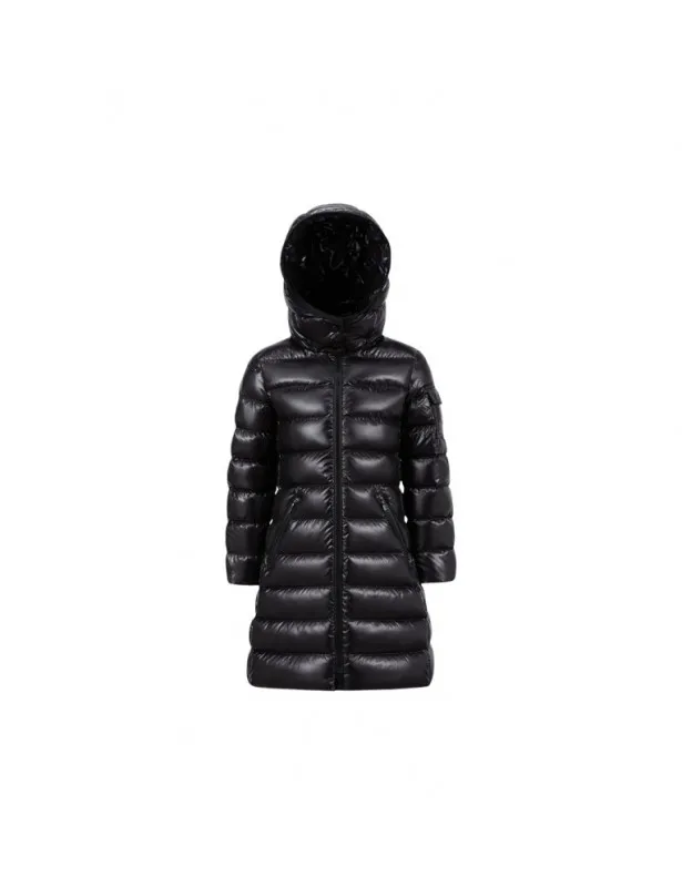 MONCLER     Giubbino Moka nero con dettagli logo Moncler
