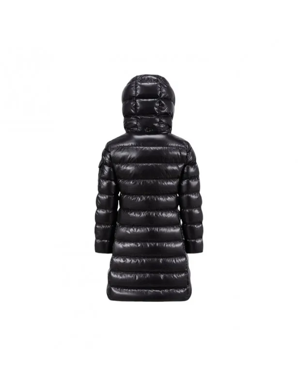 MONCLER     Giubbino Moka nero con dettagli logo Moncler