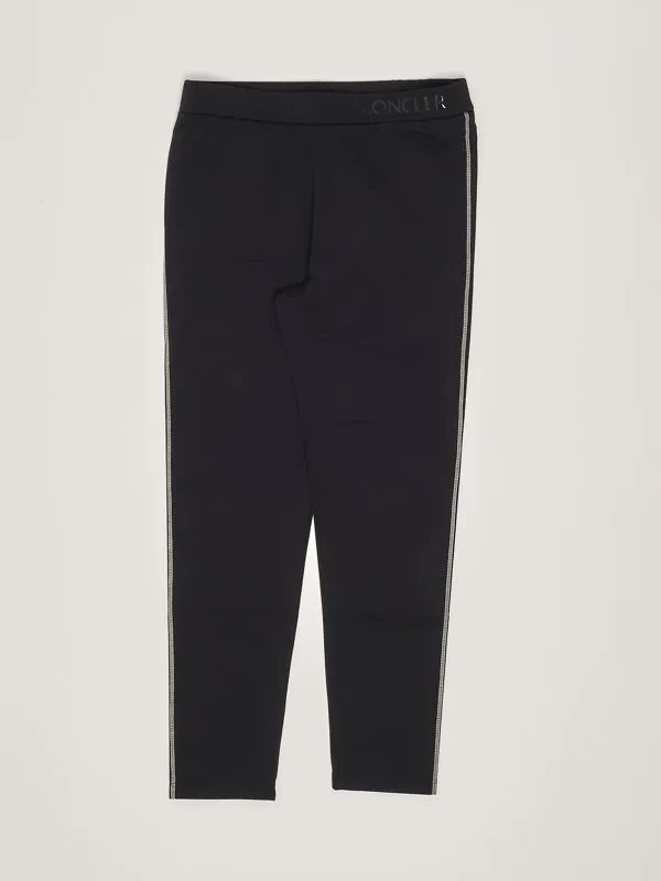 MONCLER  Leggins bambina Moncler in cotone Nero