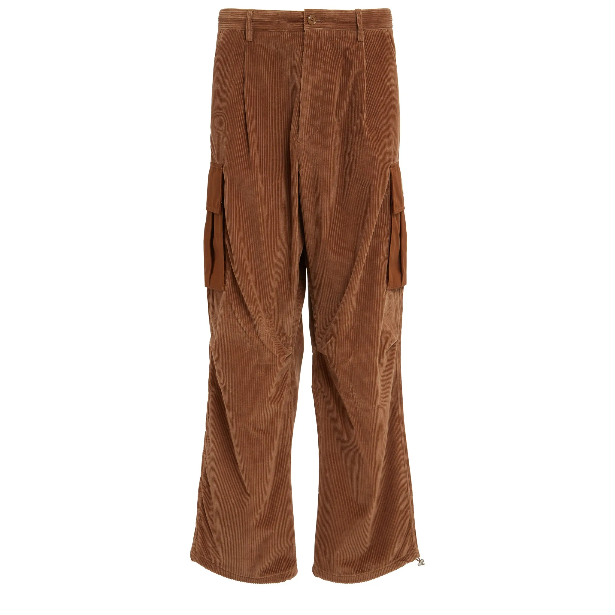MONCLER  Pantalone in velluto marrone
