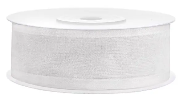Nastro bianco chiffon e raso 25m