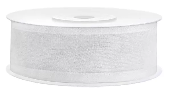 Nastro bianco chiffon e raso 25m