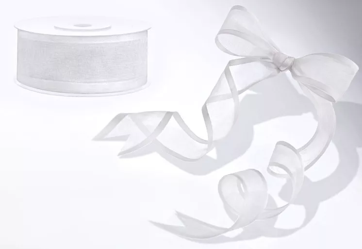 Nastro bianco chiffon e raso 25m
