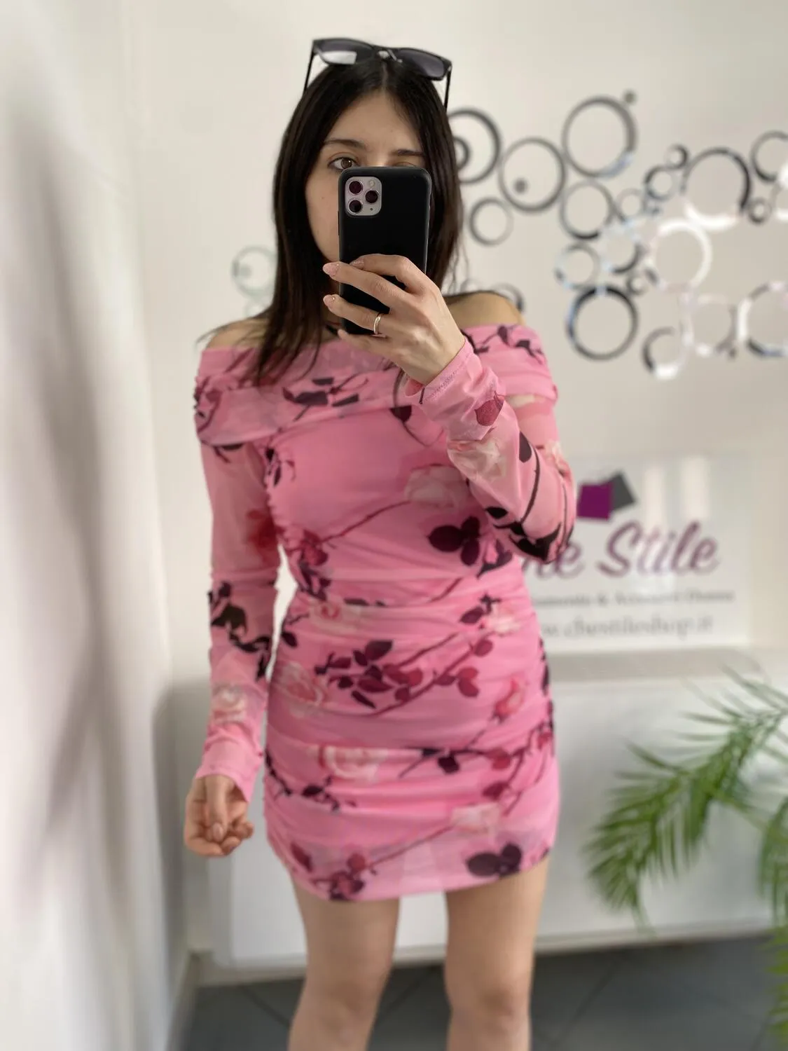 NEW Abito rose scollo a barca