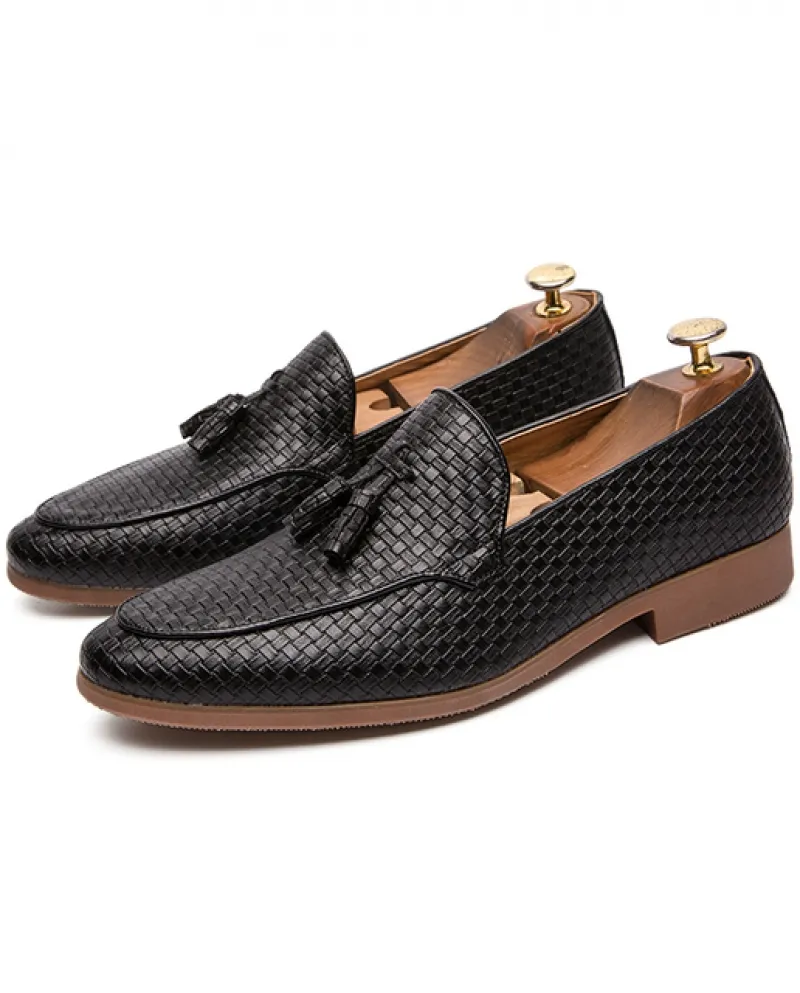 New Trendy Mens A Punta Intrecciata Stile Della Nappa Slip On Oxford Scarpe Mocassini Cerimonia Nuziale di Promenade Calzature F