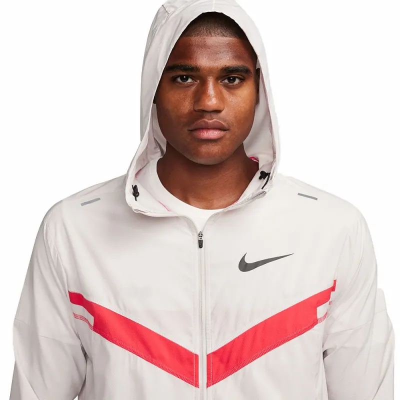 Nike Giacca Running Hoodie Bianco Rosso Uomo