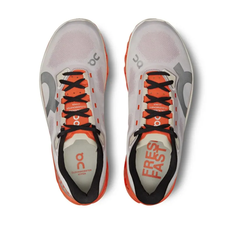 On Cloudmonster Hyper Bianco Arancione - Scarpe Running Uomo