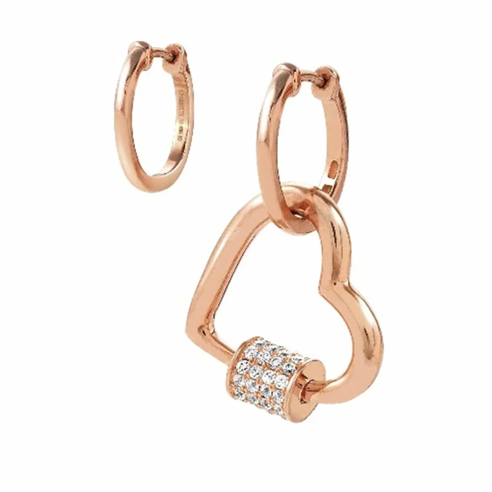 Orecchini Donna Argento Oro Rosa Charming Cuore Nomination