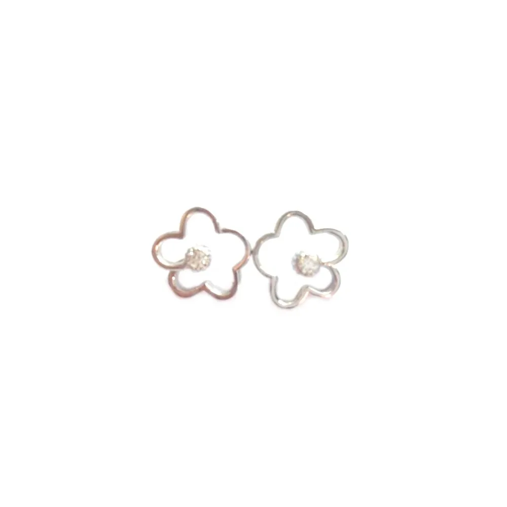 Orecchini in oro bianco 18Kt - 750/1000 con zirconi bianchi da donna