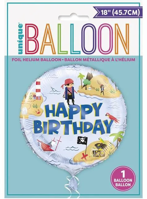 Palloncino di foil (46 cm) Happy Birthday - Ahoy Porate