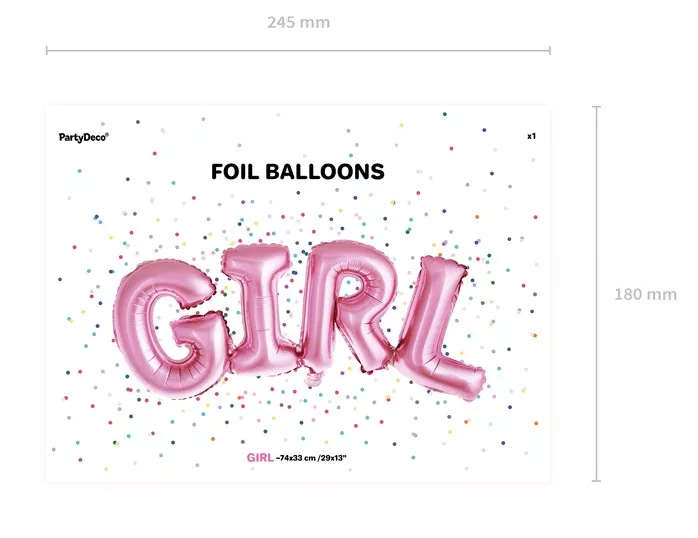 Palloncino girl rosa brillante 74 x 33 cm
