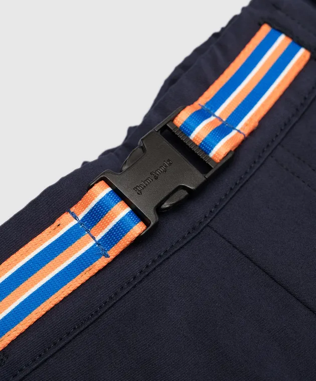 Palm Angels Joggers blu da bambino con stampa logo PBCA013S23FAB001