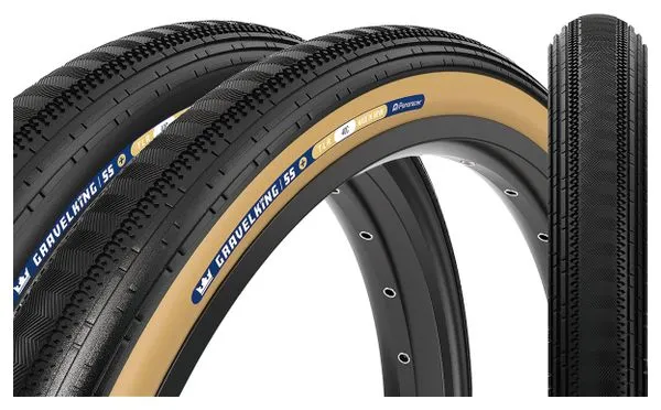 Panaracer GravelKing SemiSlick+ Pneumatico Gravel 700 mm Tubeless Ready Pieghevole Mescola ZSG Gravel BeadLock TuffTex+ Nero Bei