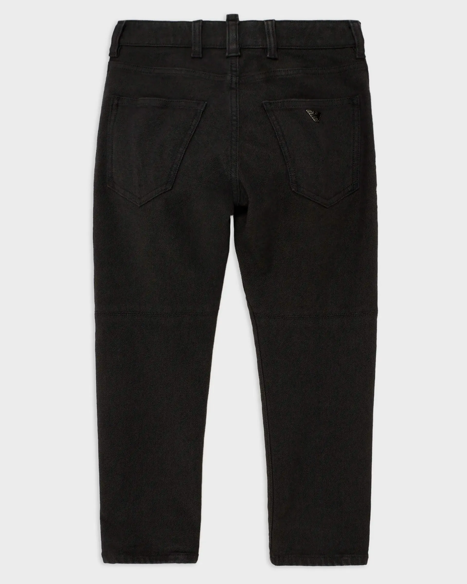 Pantalone cinque tasche antracite in diagonale di cotone stretch 10-14 anni