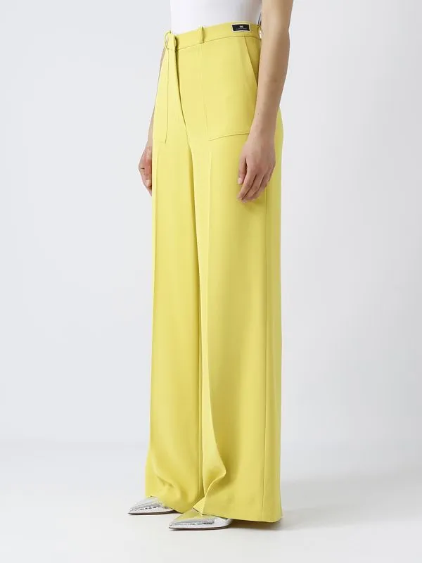 Pantalone donna Elisabetta Franchi in crepe leggero Cedro
