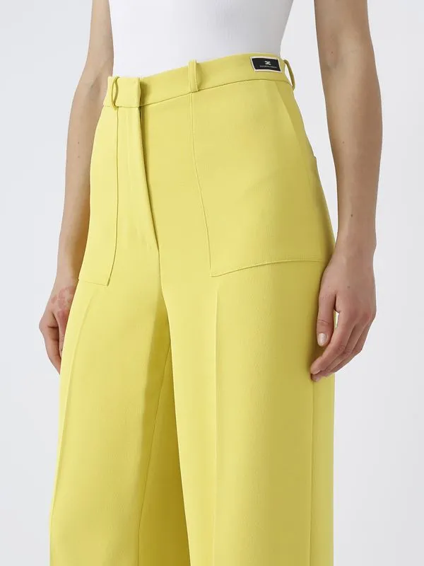 Pantalone donna Elisabetta Franchi in crepe leggero Cedro