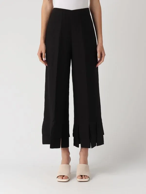 Pantalone donna Meimeij in lino Nero