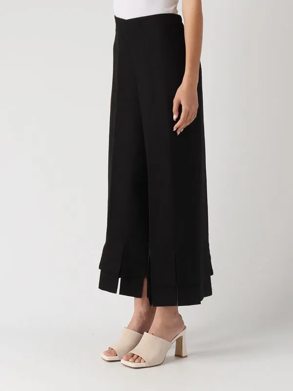 Pantalone donna Meimeij in lino Nero