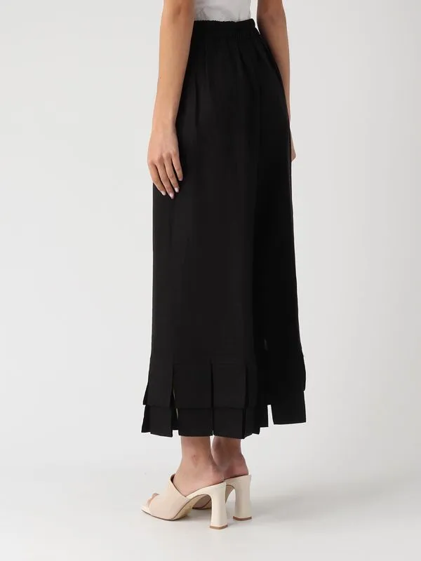Pantalone donna Meimeij in lino Nero