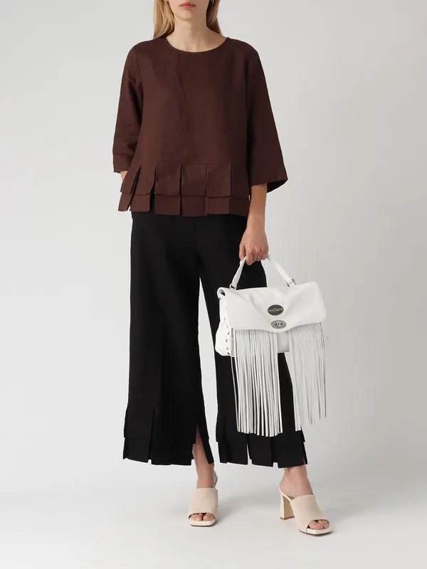 Pantalone donna Meimeij in lino Nero