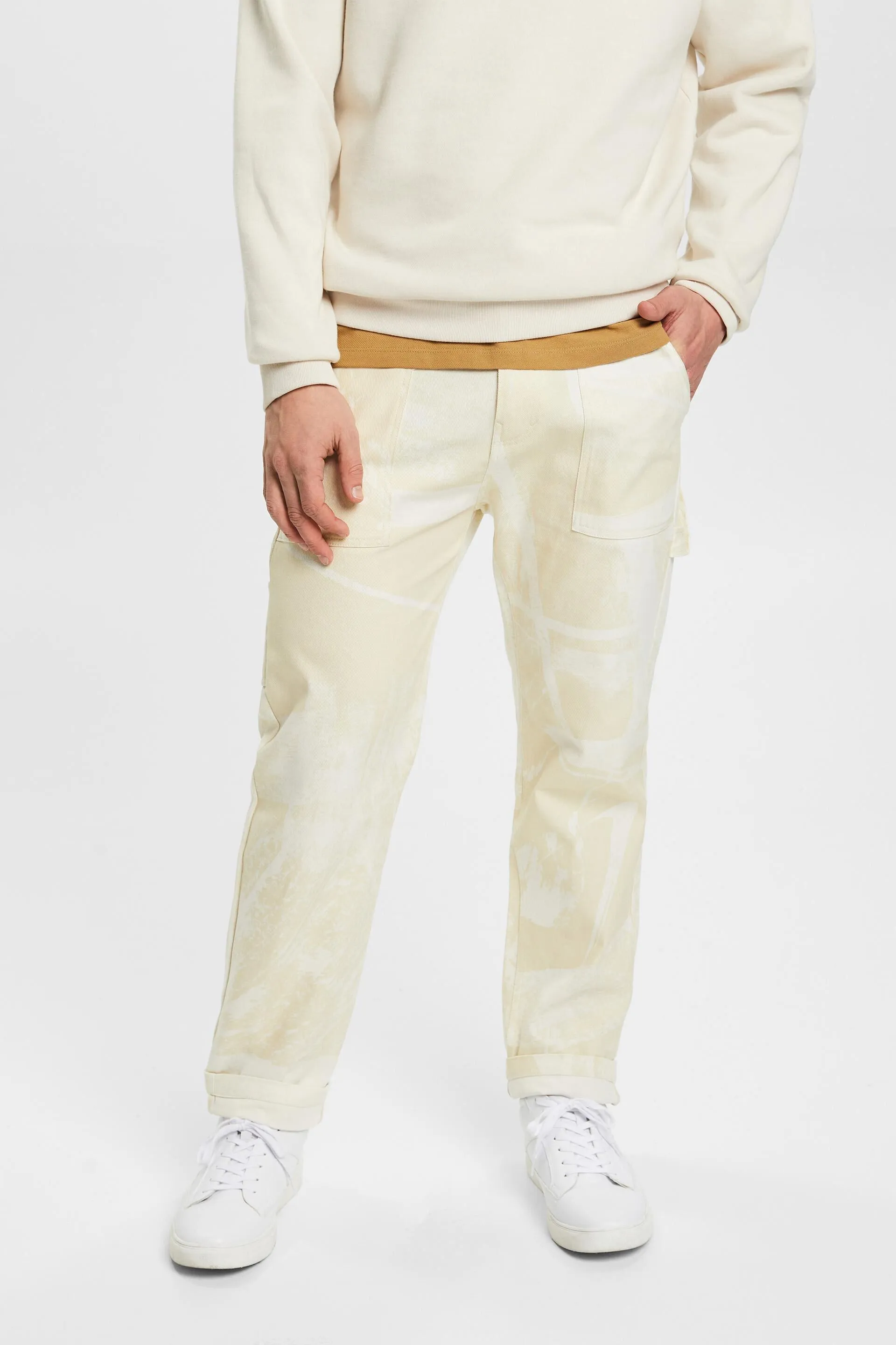 Pantaloni cargo a gamba dritta con fantasia