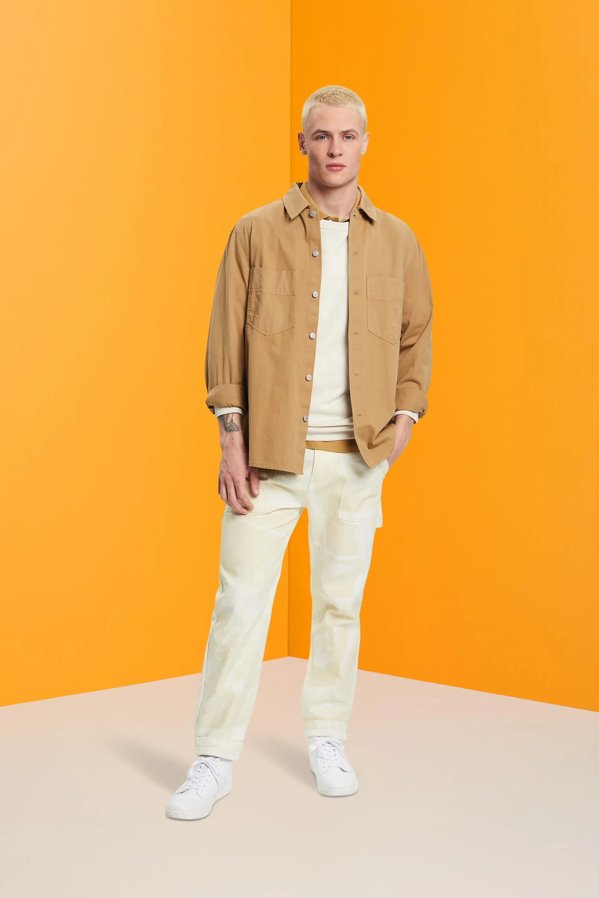 Pantaloni cargo a gamba dritta con fantasia