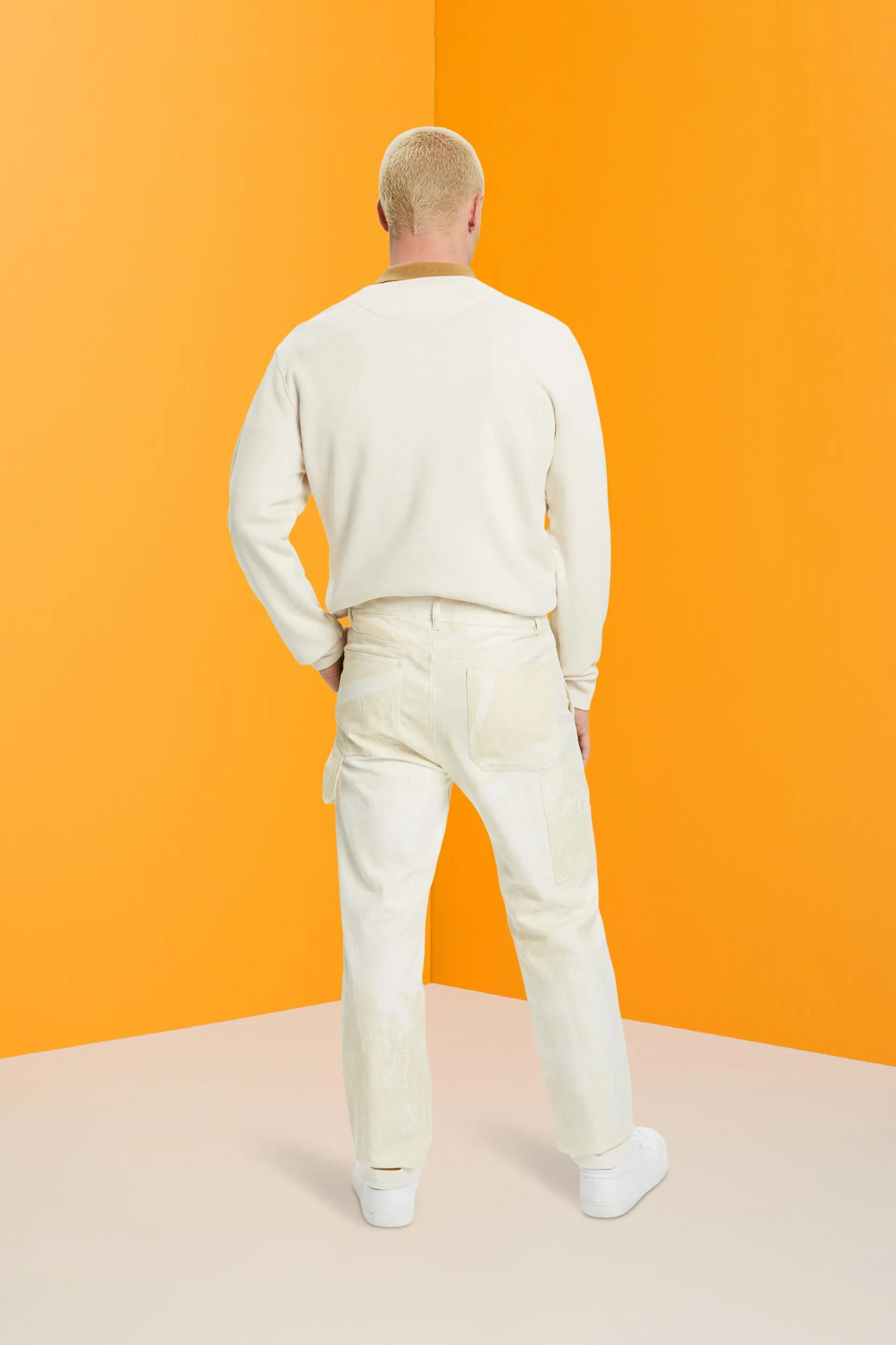 Pantaloni cargo a gamba dritta con fantasia