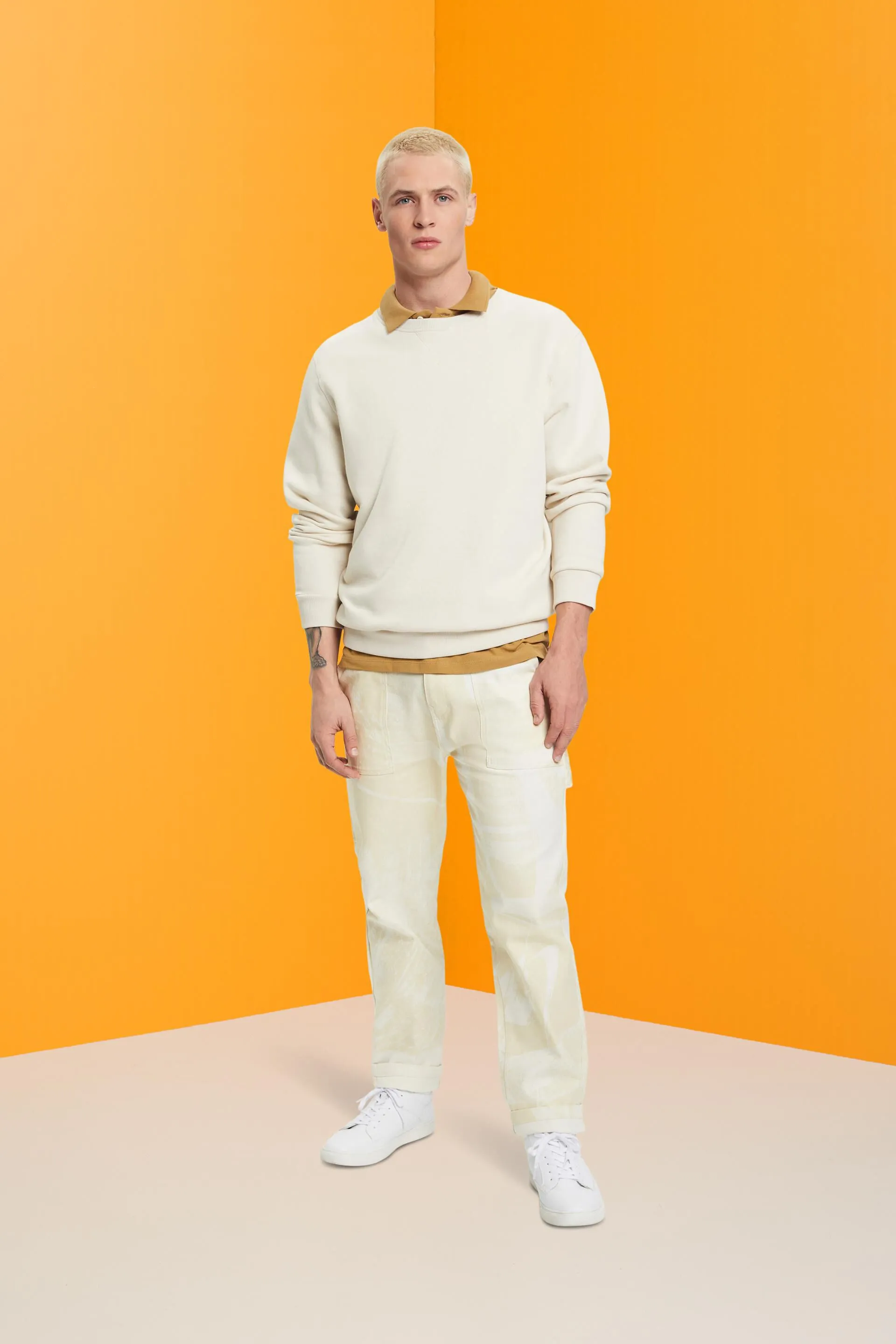 Pantaloni cargo a gamba dritta con fantasia
