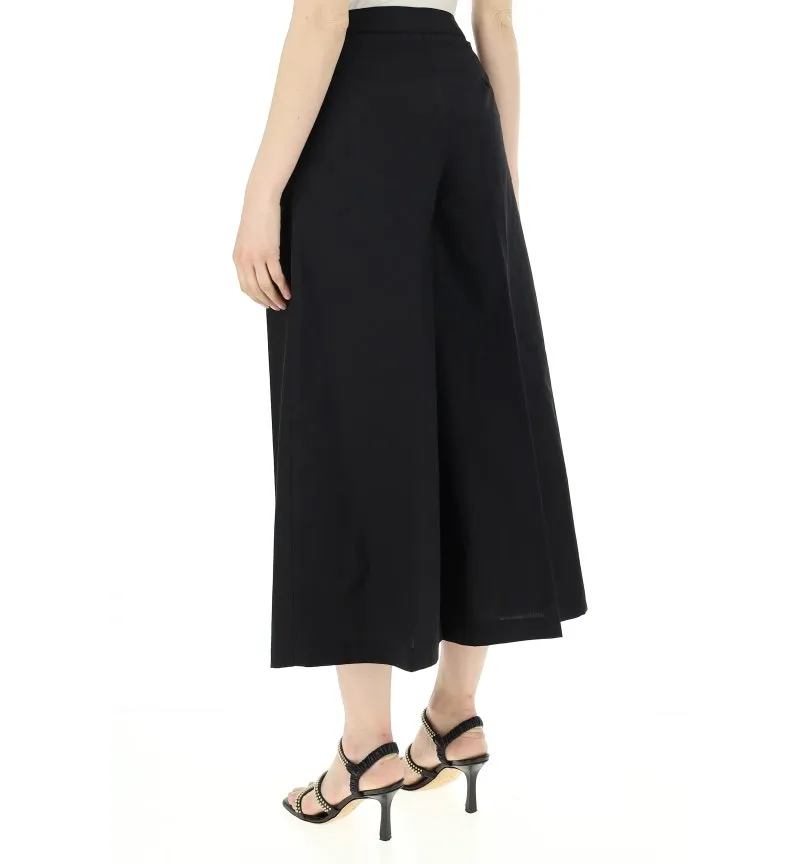 Pantaloni cropped in popeline