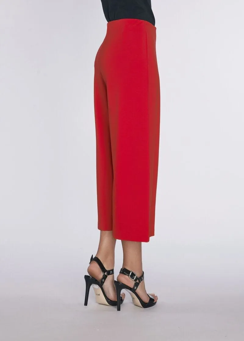 Pantaloni cropped in viscosa stretch