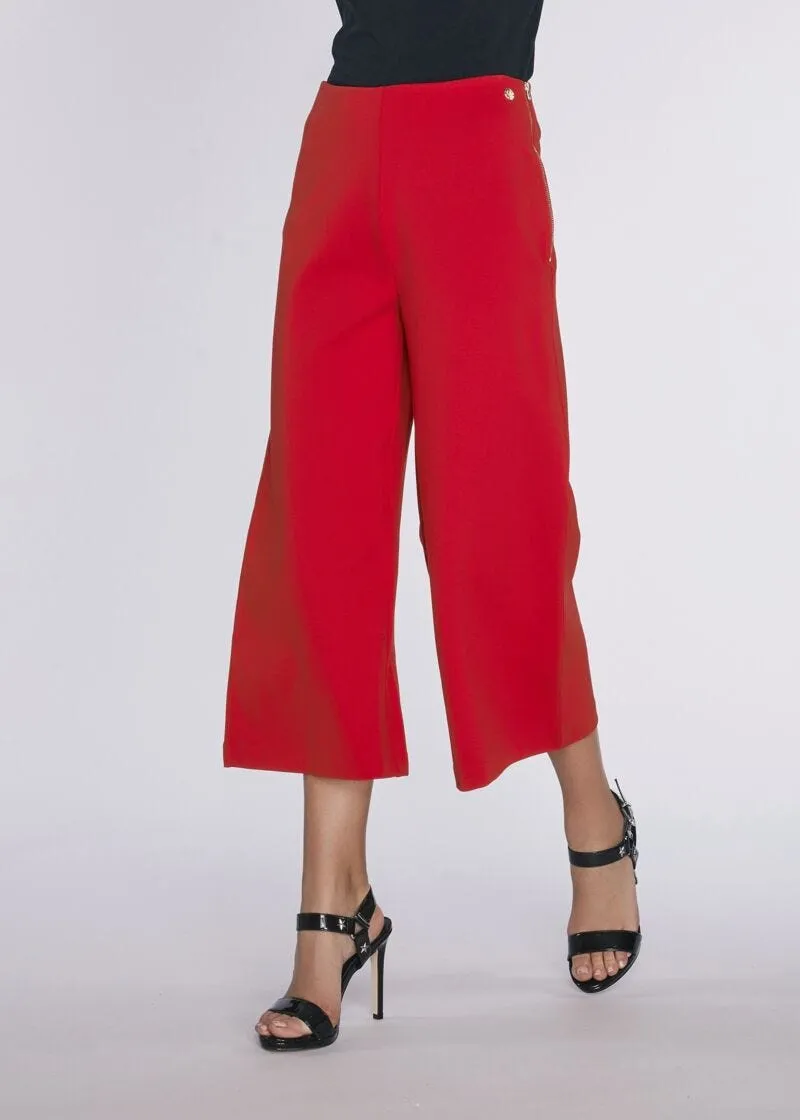 Pantaloni cropped in viscosa stretch