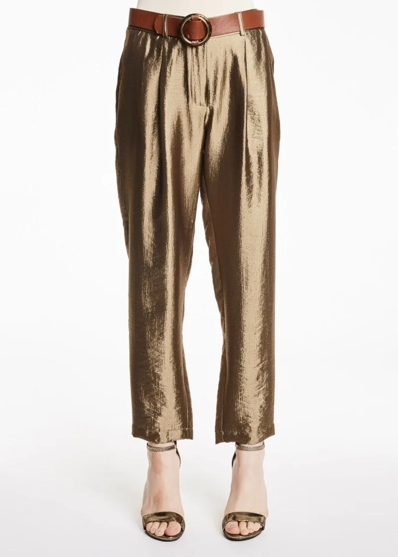 Pantaloni in viscosa lucida