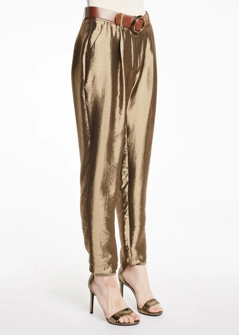 Pantaloni in viscosa lucida