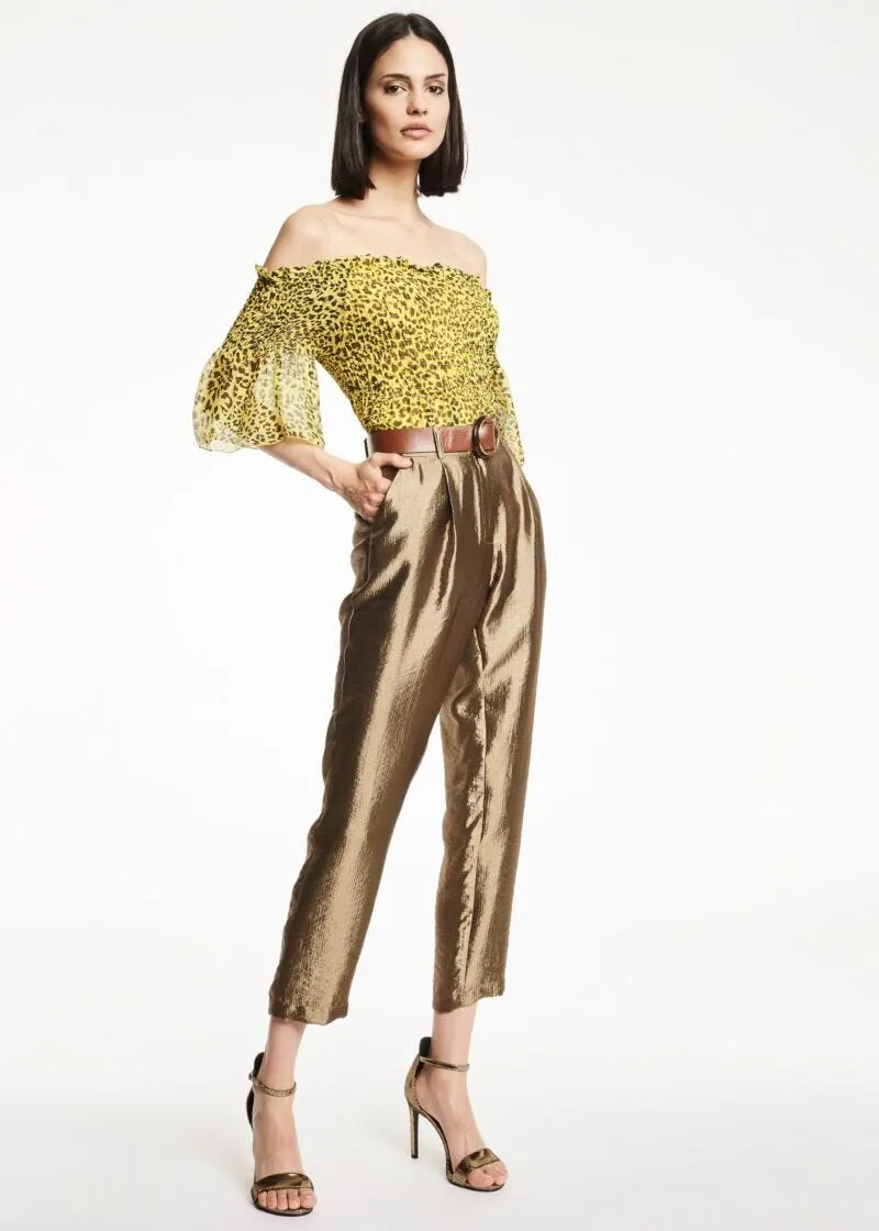 Pantaloni in viscosa lucida