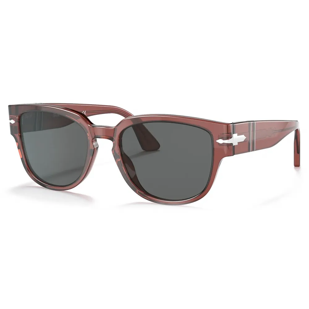 Persol - PO3231S - Rosso Brunito Trasparente / Grigio Scuro - Occhiali da Sole - Persol Eyewear