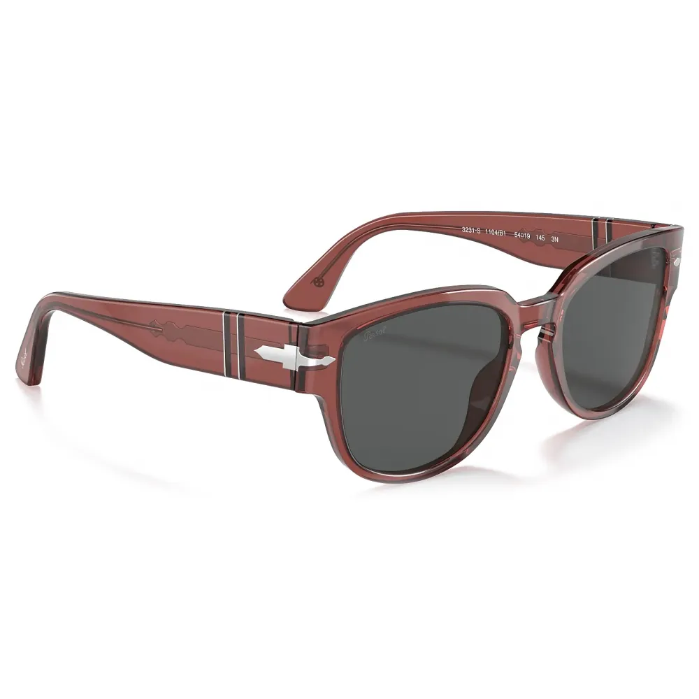 Persol - PO3231S - Rosso Brunito Trasparente / Grigio Scuro - Occhiali da Sole - Persol Eyewear