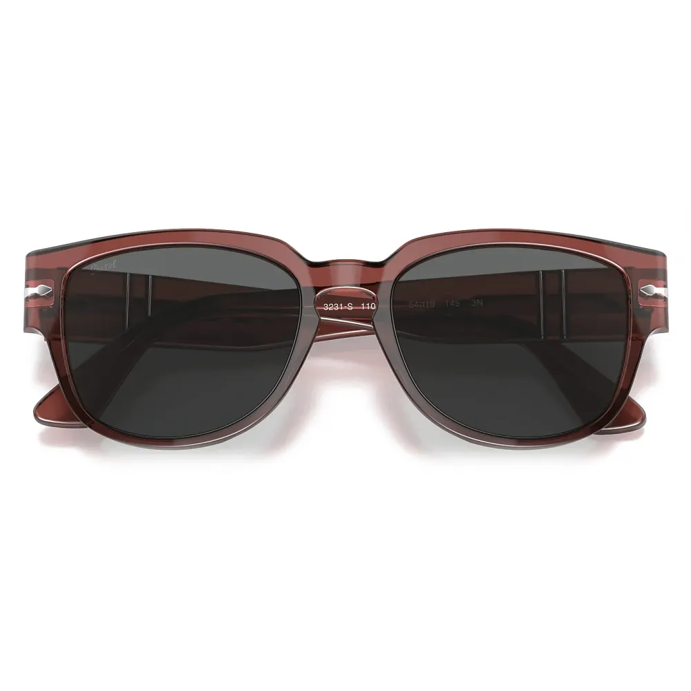 Persol - PO3231S - Rosso Brunito Trasparente / Grigio Scuro - Occhiali da Sole - Persol Eyewear