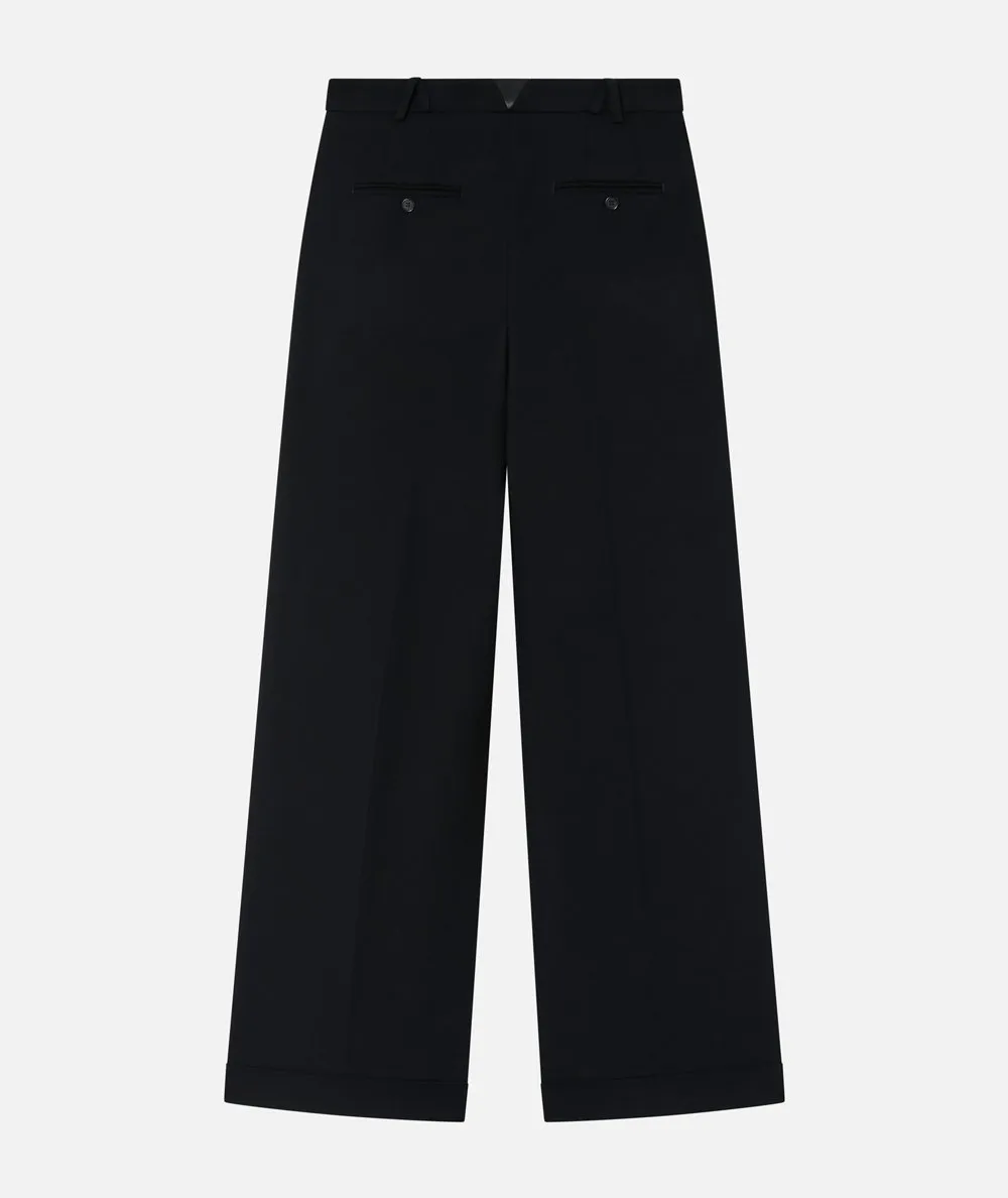 PINKO--Pantaloni ampi con pinces in twill lana