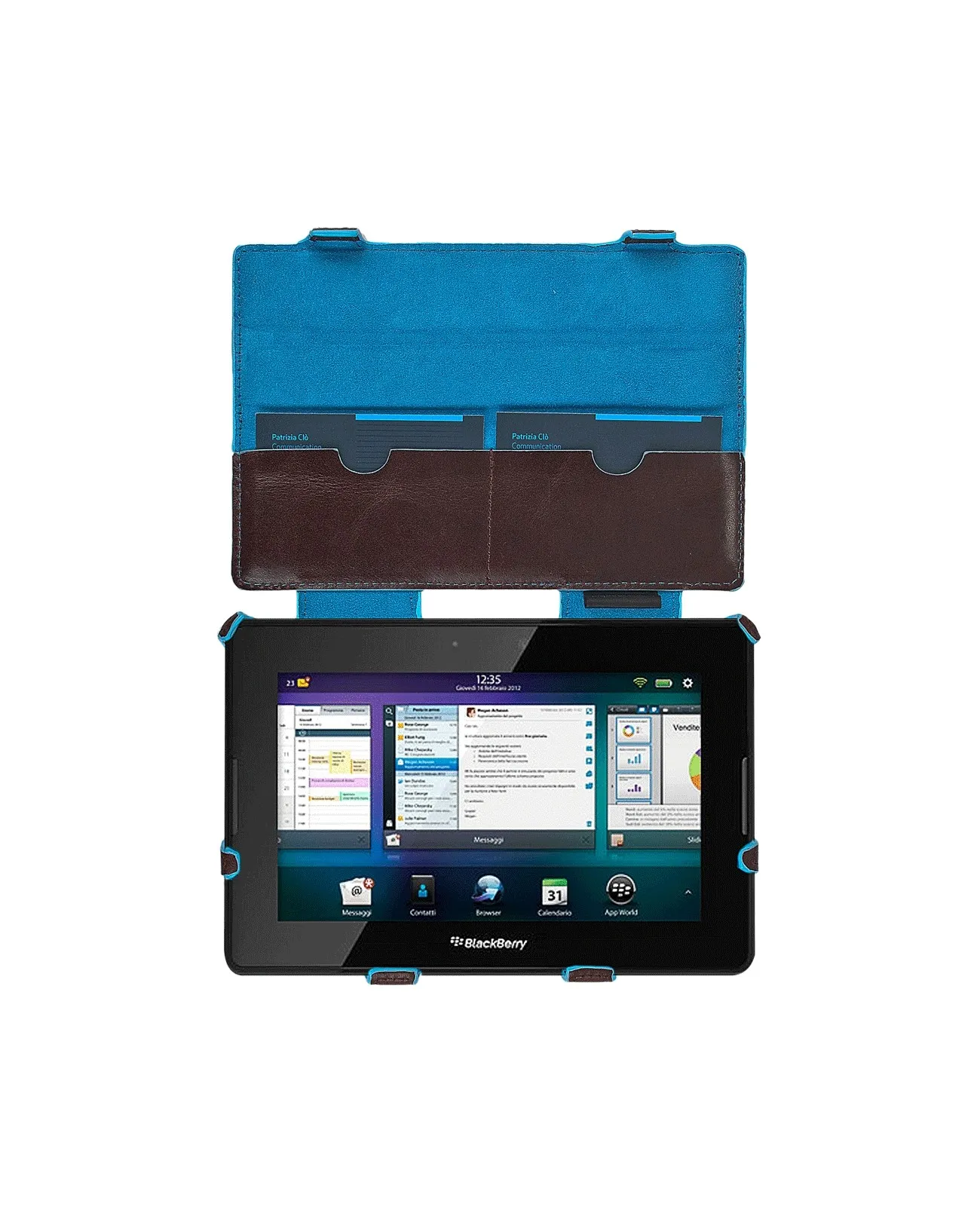 PIQUADRO - Custodia Black Barry Playbook in pelle rigido - Mogano - AC2752B2/MO | Studioarch.com