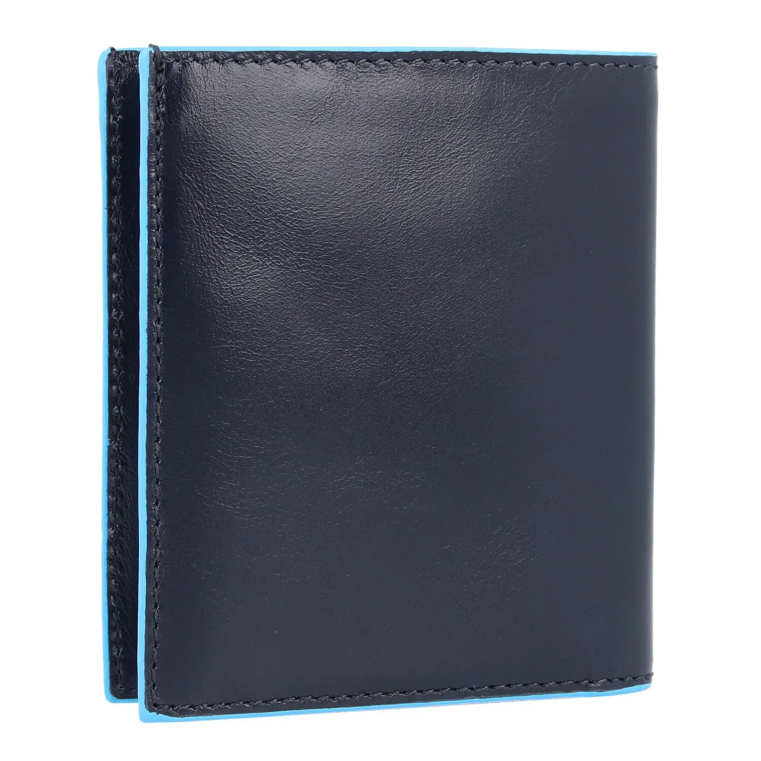 Piquadro Portafoglio quadrato in pelle blu 8,5 cm
