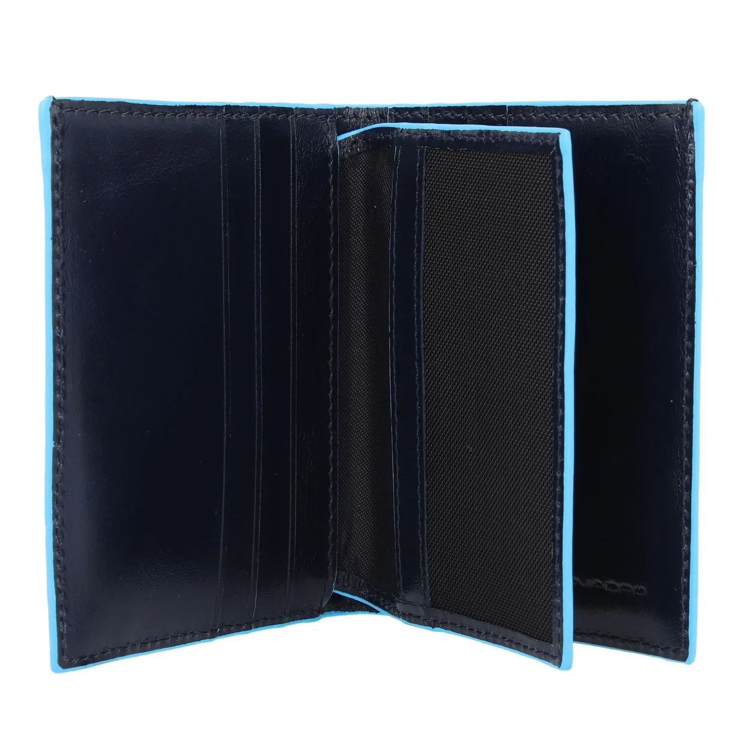 Piquadro Portafoglio quadrato in pelle blu 8,5 cm