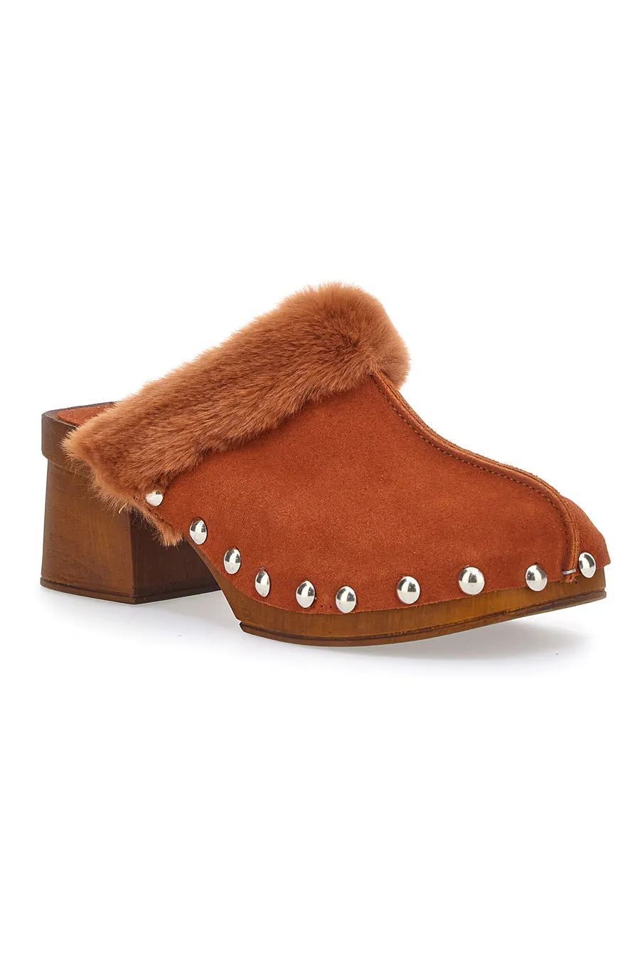  PITTARELLO MUST HAVE Zoccoli Clogs in EcoFur Pittarello Must Have 15301 Cognac
