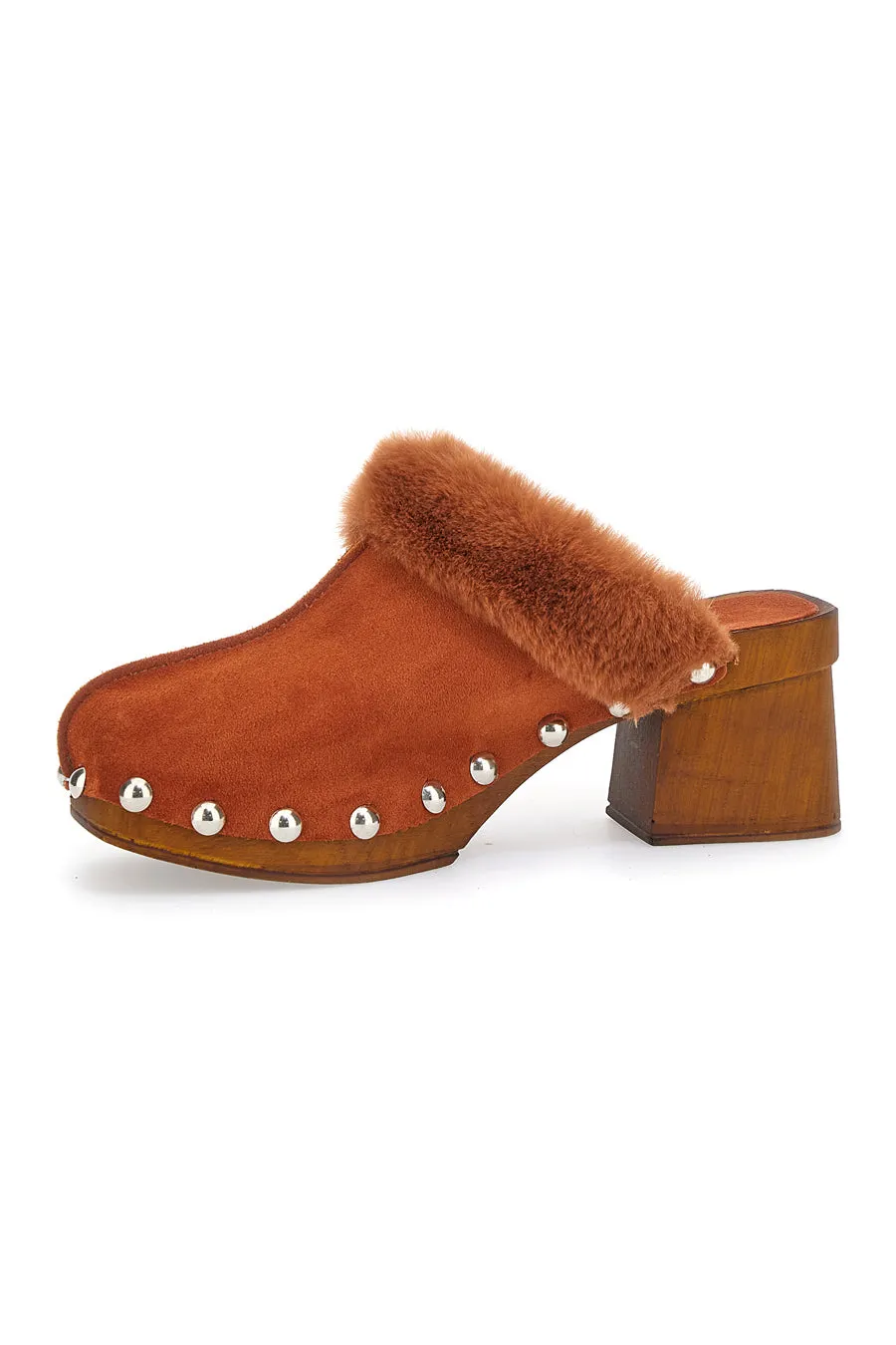   PITTARELLO MUST HAVE Zoccoli Clogs in EcoFur Pittarello Must Have 15301 Cognac